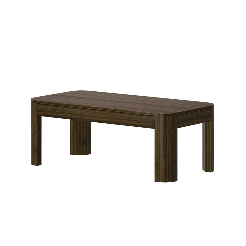 Plank+Beam Small Modern Rounded Coffee Table, 40 Inch, Solid Wood