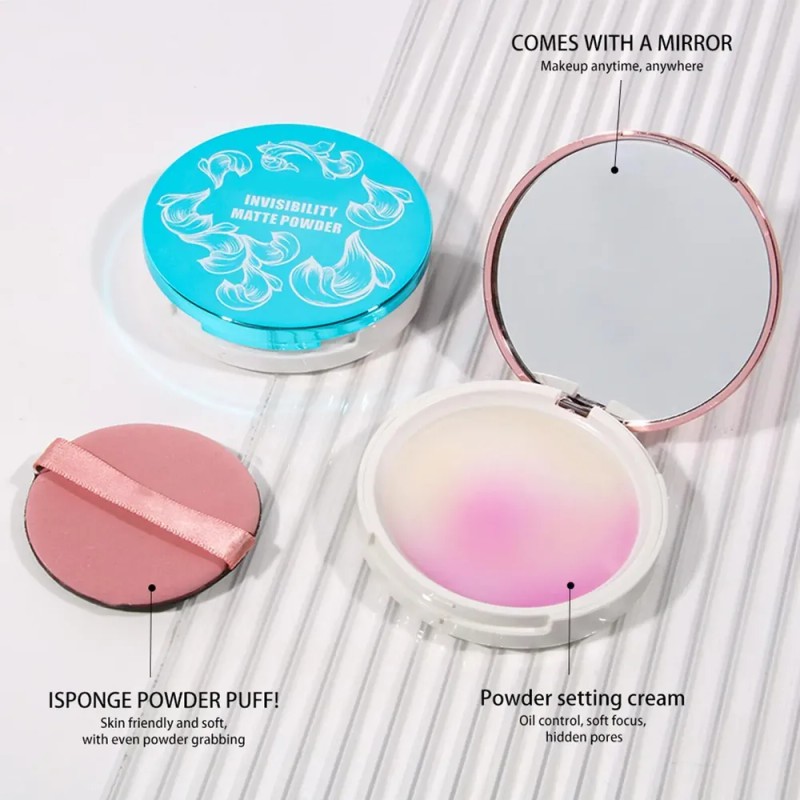 Polvo Compacto Para El Rostro Polvo Mate Maquillaje Base Imp