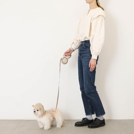 monchéri Dog Leash for Small Dogs, Medium Dogs, Long Lead, 16.4 ft (5 m), Extendable, Brand, Stylish, Cute, Free Size, Beige