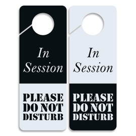 Do Not Disturb Sign -In Session, Door Hanger 2 Pack, Double Sided, Ideal for using in any places like Offices, Clinics, Law Firms, Hotels or during Therapy, Massage, Spa Treatment, Counseling Sessions
