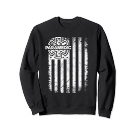 Thin White Line EMS EMT Paramedic American Flag Gift Sweatshirt