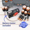 THE BATTERY ORGANISER Storage Case with Tester, Stores & Protects
