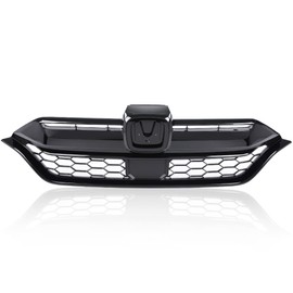 GRAND ORANGE Front Bumper Upper Grille Assembly Compatible with 2020 2021 2022 Honda CR-V LX/EX Black Honeycomb 71121TLAA60
