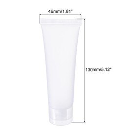 PATIKIL 50ml Squeeze Tube, 6 Pack Empty Cosmetic Tubes Plastic with Flip Lid for Travel Household, Translucent Frosted