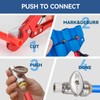 GUOFIS Push Fit 1/4 Turn Straight Stop Valve,1/2 Push X