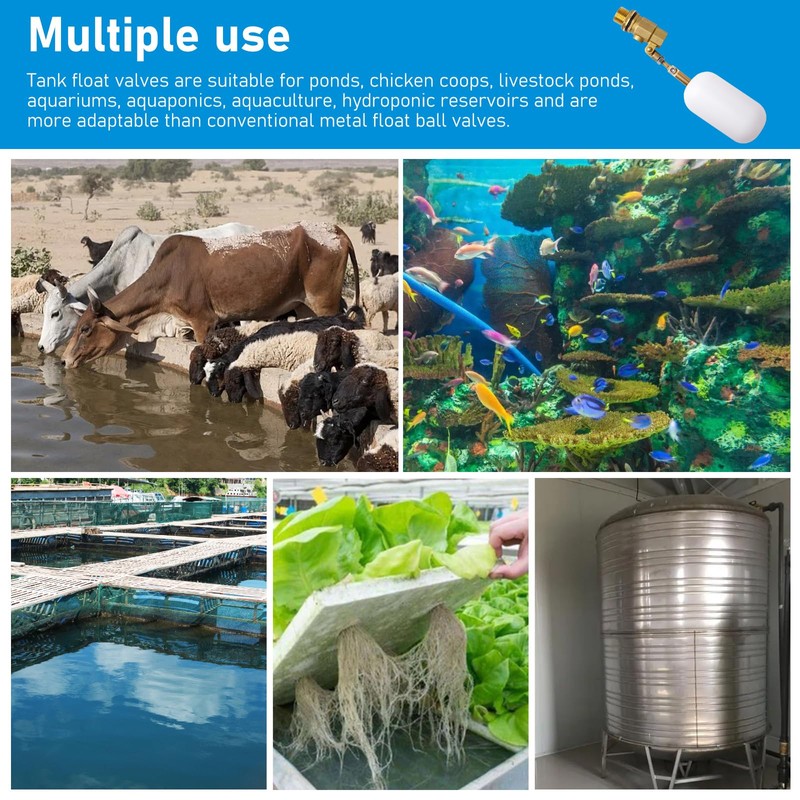 MUALROUS 1/2 Inch Brass Valve with Plastic Float Water Float