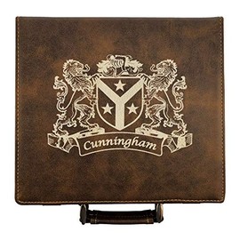 Cunningham Irish Coat of Arms Leather Poker Set