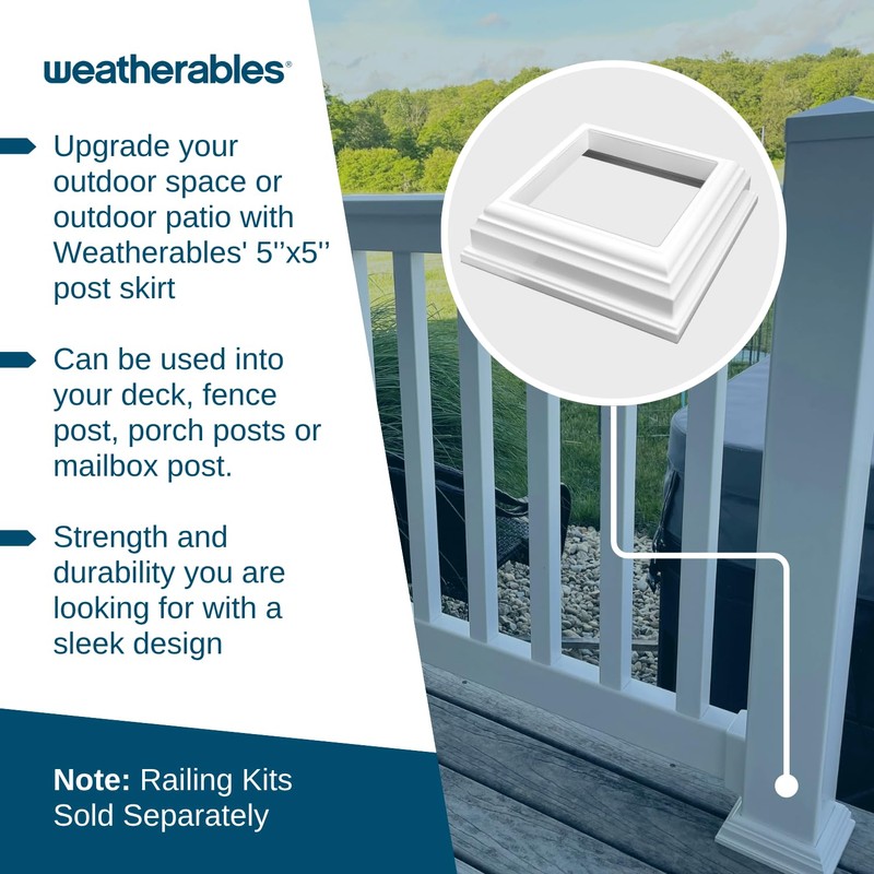Weatherables 5x5 Post Skirt - Weatherproof Premium Vinyl Post Skirt