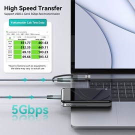 Yottamaster 500GB Portable SSD - Up to 560MB/s - USB-C, USB 3.1 External Solid State Drive NVMe SSD Drive for Business, Students, Professionals