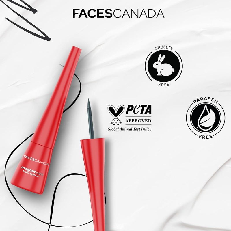 FACESCANADA Matte Eyeliner - Black | Waterproof Liquid Eyeliner with