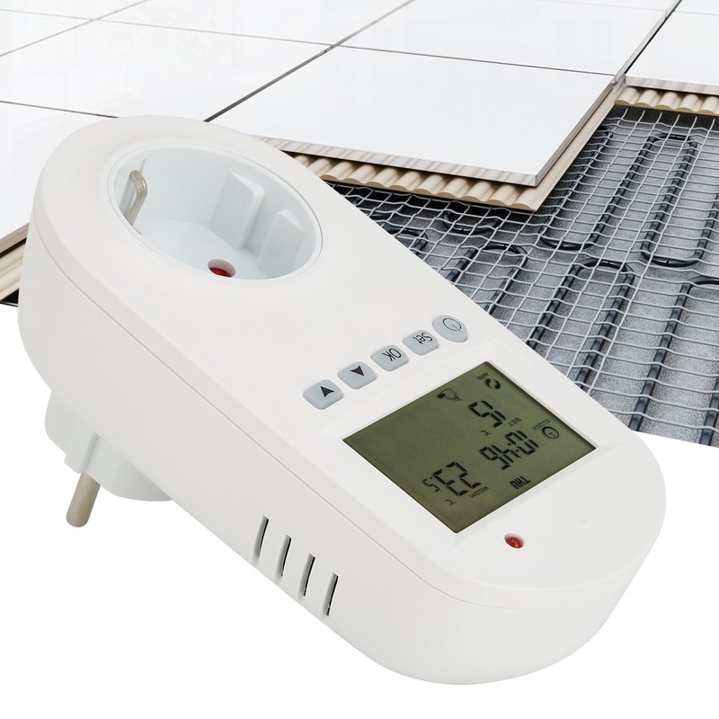 16A Plug‑in Thermostat Programmable Electric Heating Temperature Controller