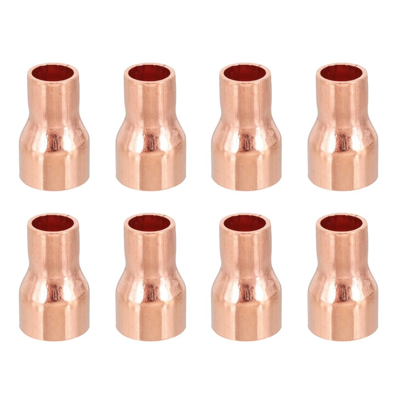 PATIKIL 12mm to 8mm ID Copper Reducer, 8pcs 99.9% Pure