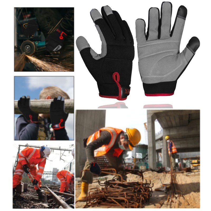 Mens Work Gloves Utility Touch Screen Breathable Spandex Rigger Padded