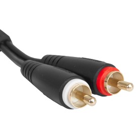 UDG Audio Cable Set RCA - RCA Black Straight 1.5M. Compatible with all Jack to Jack devices