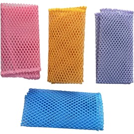 WHTCHSU Heavy Duty Dish Scrubbers, Non-Scratch Scouring Pads - Odorless & Long Lasting Mesh Dish Cloth - Replace Sponges - Kitchen, Floor and Bathroom Usage (4 Pcs)