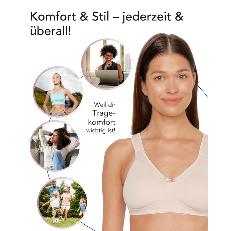 SUSA Women's Damen Entlastungs-BH Ohne Bügel Topsy Wireless Bra, Brown
