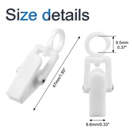 INCREWAY Laundry Hooks Clip, 40pcs 1.9" White Durable Plastic Curtain Hooks Swivel Hanging Hooks for Hanging Towel Clothes Photos(White)