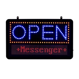 Alpine Led Open Signs for Business with Remote - Super Bright Lighted Open Sign, Easily Programmable Led Sign 3 Mode Electric Display: Flashing, Fixed, Scrolling With Space for Extra Letters & Numbers