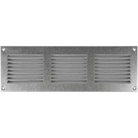 Vent Systems 30x10cm Air Vent Covers - Zinc Plated - Metal Air Return Grille with Built in Pest Protection Screen