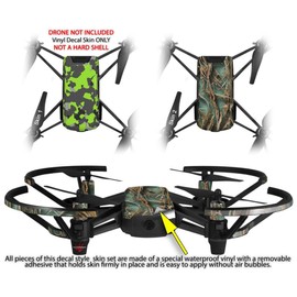 Skin Decal Wrap 2 Pack for DJI Ryze Tello Drone WraptorCamo Old School Camouflage Camo Lime Green Drone NOT Included