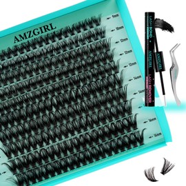 Lash Extension Kit 200PCS Lash Clusters Mix Eyelash Extension Kit with Waterproof Lash Bond and Remover,Individual Lashes with Lash Tweezers for Beginners at Home(60D Curl|9-16mm)