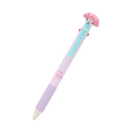Sanrio 114324 My Melody ABS Resin EnerGel 2 Color Ballpoint Pen with Mascot, 0.5mm, Ink Color: Black, Red Writing Instrument