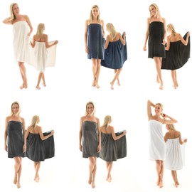 CelinaTex cuddly soft sauna sarong with hook and loop fastener and pocket for men and women; 2 sizes available; 100 % polyester, microfibre, coral fleece.