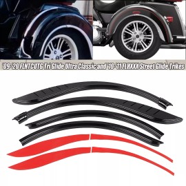 Unbranded Rear Fender Flares Skirts Trim Accent For Harley Tri Glide Ultra Classic 09-2022