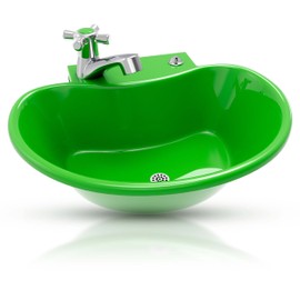 Tribello Outdoor Sink and Drinking Fountain - 2 in 1 Easy to Install Outdoor Garden Sink for Hand Washing, Gardening, Vegetable Washing, Grilling, Garage Work and More (16x10x5)