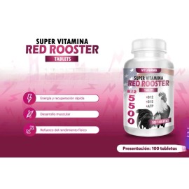 Vitofarma B12 Red Rooster B12 5500 B15  Atp Electrolitos 100 Tabs Exp. 12/27