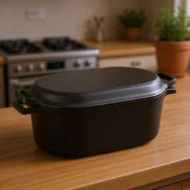 Dutch Oven Enameled Cast Iron 3.5 Qt Heavy Duty With Lid Induction Compatible Cookware For Oven Usecolor: Black Color, capacity: 3.5 qt
