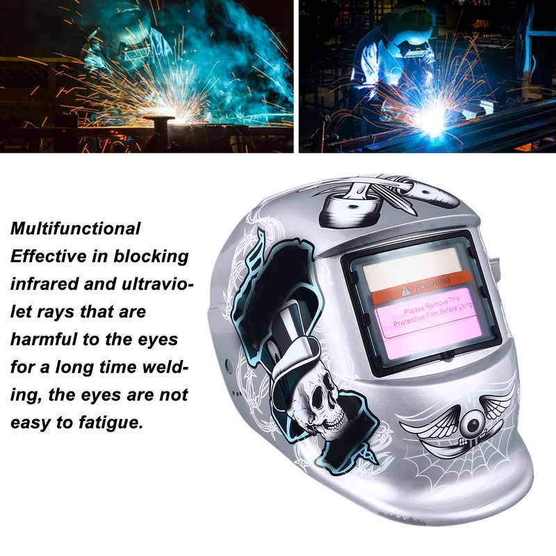 Auto Darkening Welding Helmet 93x43mm Large View Screen 2 Sensors