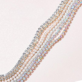6 types of nail chain: 11.8 inches (30 cm), nail chain, gold nail part, nail art part, nail decoration part, nail stone chain, rhinestone chain, thin rhinestone, shimmer, cutable, gold, silver,