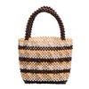 CerfoParlen Small Tote Bag Wooden Bead Bag Woven Handbag Clutch