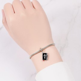 PANPOKI - Dijes de plata de ley 925 para pulseras y collares, oraciones religiosas, colgantes de cruz, colgante de estrella, luna y dios, regalo para mujeres, familiares y amigas, Universal Bracelet