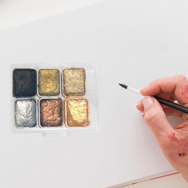 Harilla Watercolor Paint Solid Pigment Lightweight Nail Decor Shimmering Nail Pigment Palette Paint for Nail Art Coloring Nail Art Style c