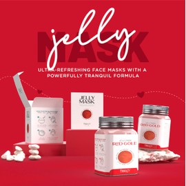 BRÜUN Jelly Mask Jar Red Gold Lactic AC AHA Peel-Off Face Care Rubber Mask | 23 fl oz Skin Care Moisturizing Gel Mask Jar Spa Set