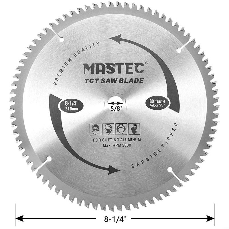 MASTEC 8-1/4 Inch 80 Tooth TCG for Aluminum and Non