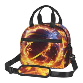 Gelasgo Basketball Insulated Lunch Bag, Reusable Portable Thermal Leak-Proof Waterproof Lunch Tote for Kids/Adults,Detachable Strap, Spacious Compartment for School, Office & Picnics (9x5x7.8in)