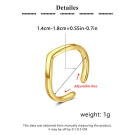 QWALIT Gold Toe Rings for Women Gold Toe Ring Non Tarnish Adjustable Womens Toe Rings Big Simple Tail Ring Pointed End