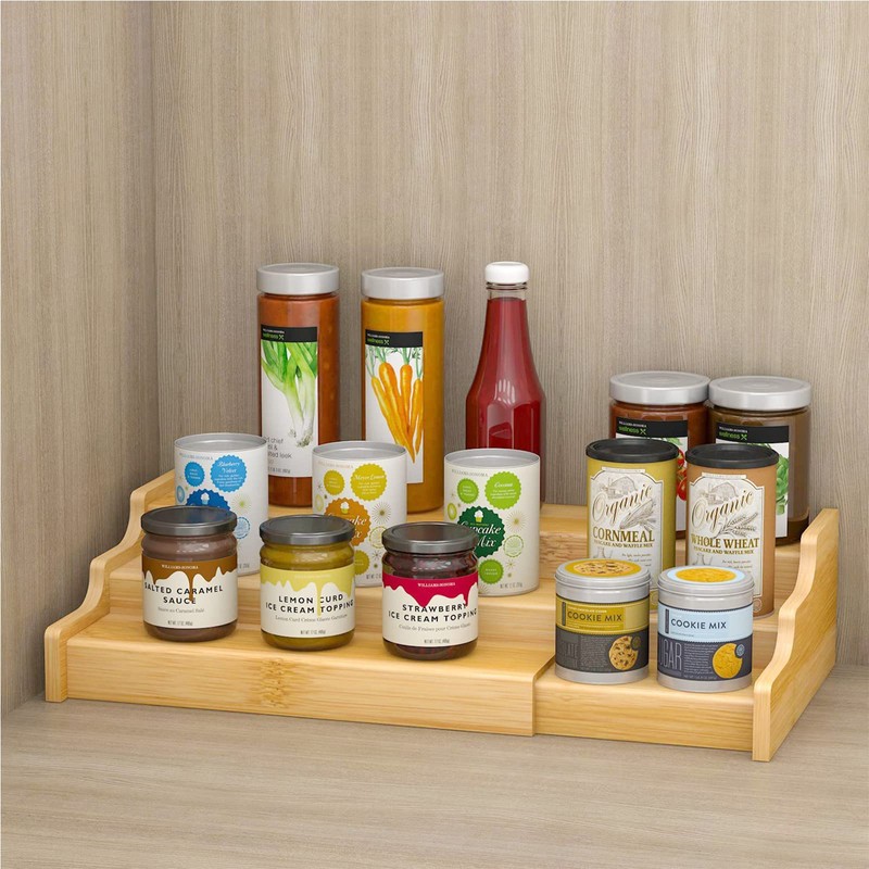 EATAKWARD Spice Rack Organizer, 3 Tier Expandable Spice Holder Kitchen