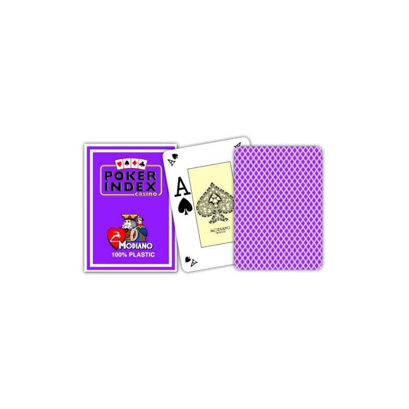 Modiano 100% Plastic - Poker Index - Purple