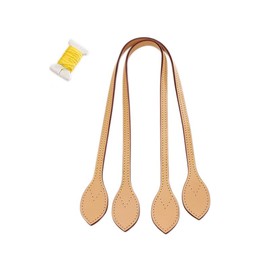 Vachetta Leather Replacement Straps Handles Fit for Neverfull PM & MM Tote Bags (Nature)