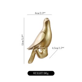 FYWMXIAJG Bird Coat Hooks,Animal Wall Hook,Exquisite Decorative Wall Hooks for Hanging Hats Jacket Bags Closets Towels Keys Scarf Home Kitchen Wall Hangers Easy Installation Versatile (Golden, S)