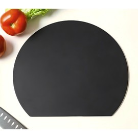 Smilemoon Cutting Board, Black, Round Cutting Board, Elastomer, High Quality Heat Resistant, Dishwasher Safe, Antibacterial, Double-sided, Rubber Cutting Board, Non-Slip, Large, Lightweight, Kamaboko