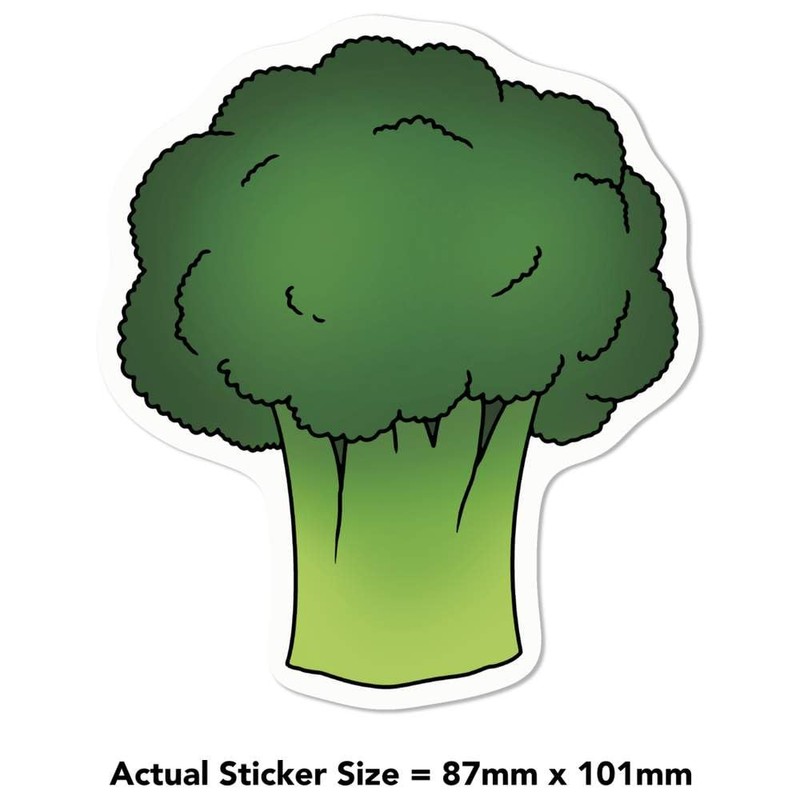 Medium 100mm 'Broccoli' Permanent Sticker Decal for Cars/Windows/Bins/Walls etc (DW00133473)