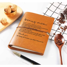 ZVMIS Bonus Mom Definition Recipe Gifts from Daughter Son-Birthday Christmas Mothers Day Gift for Mother in Law,Step Mom,New Mom,Stepmother-Removable Recipe Notebook-Blank Recipe Book-Binder Cookbook