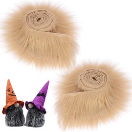 2pcs Faux Fur Fabric Pre Cut Strips - 2"x60" Fur Faux Fabric Fur - Super Soft Craft Fur Trim Fuzzy Fabric -Faux Fur for Crafts, Costumes & Decoration