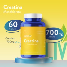 Creatina Monohidratada en Cápsulas Veganas, Sin Azúcar y Gluten Free | 700mg por Cápsula | Suplemento Deportivo – 100% Vegano | LIV NUTRITION