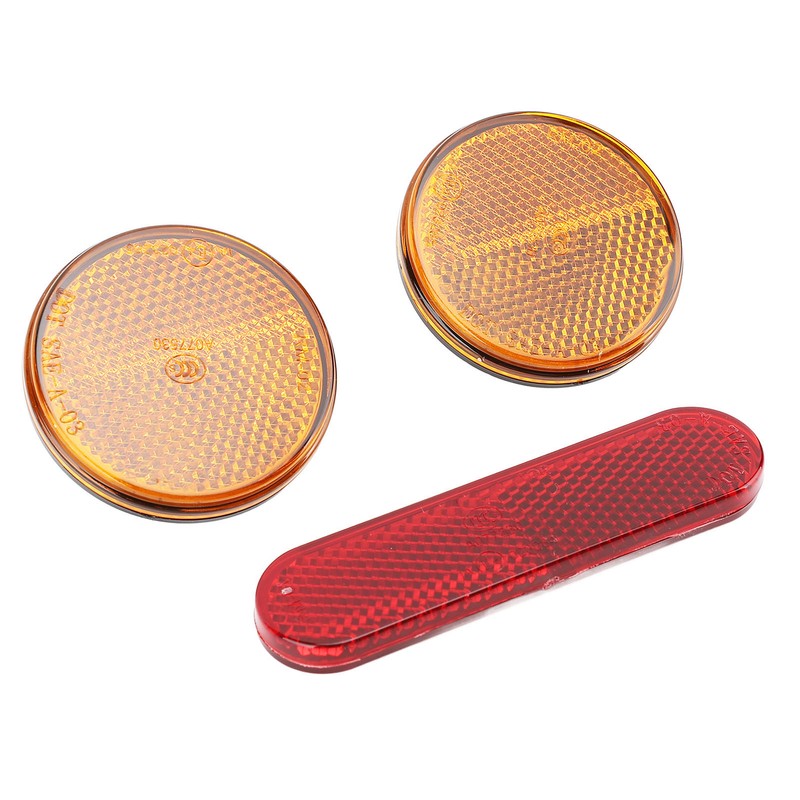 Bicycle Round Reflectors Improved Visibility Universal Fit License Plate Reflector